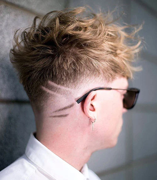 30 Haircut Designs That Match Your Style (Cool, Creative & Modern Looks) 21 Medium Messy Style with Mirror Lines